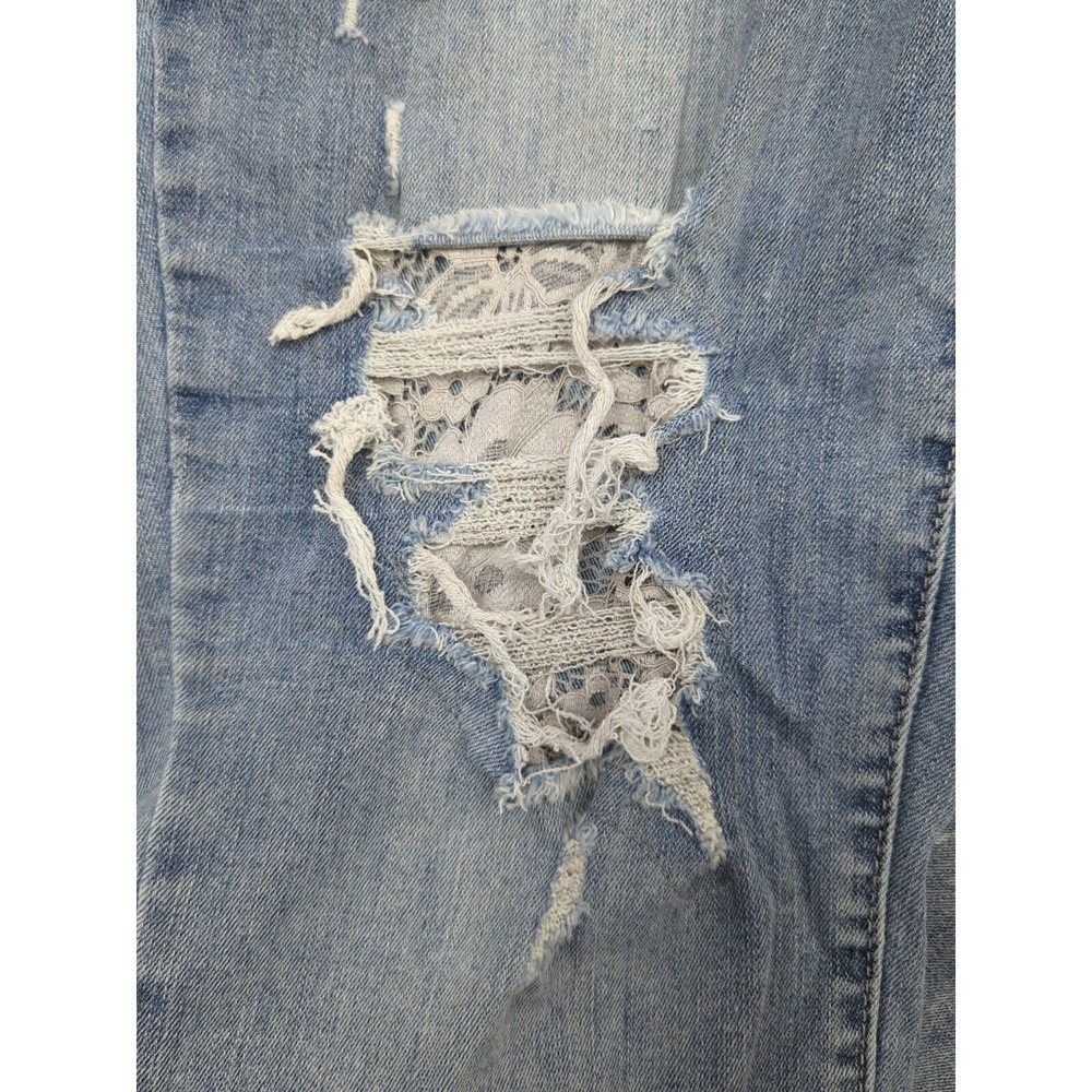 Judy Blue Lace Patch Skinny Jeans 18W destroyed mid rise - Picture 10 of 16